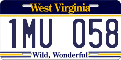 WV license plate 1MU058