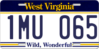 WV license plate 1MU065