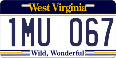 WV license plate 1MU067