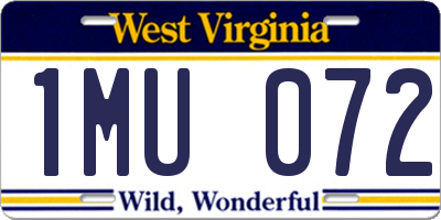 WV license plate 1MU072