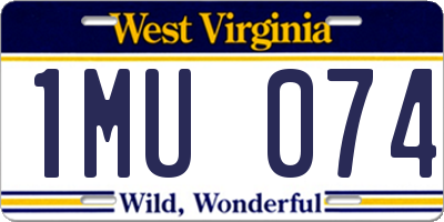 WV license plate 1MU074