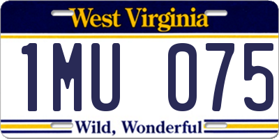 WV license plate 1MU075
