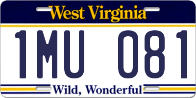 WV license plate 1MU081