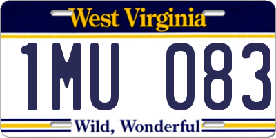 WV license plate 1MU083