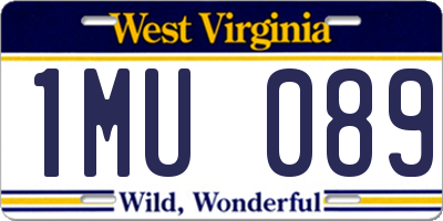 WV license plate 1MU089