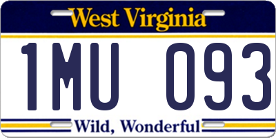 WV license plate 1MU093