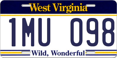 WV license plate 1MU098
