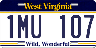 WV license plate 1MU107