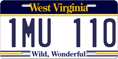 WV license plate 1MU110