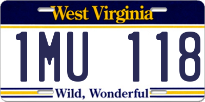 WV license plate 1MU118