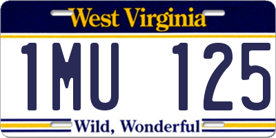 WV license plate 1MU125