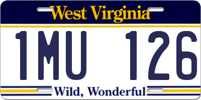 WV license plate 1MU126