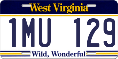 WV license plate 1MU129