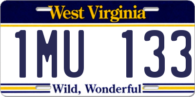 WV license plate 1MU133