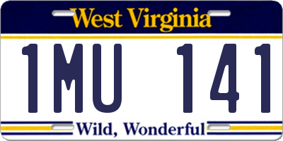 WV license plate 1MU141