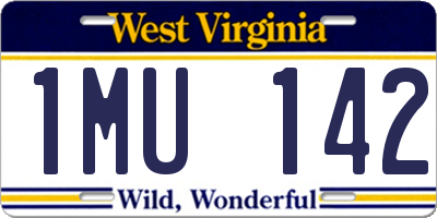 WV license plate 1MU142