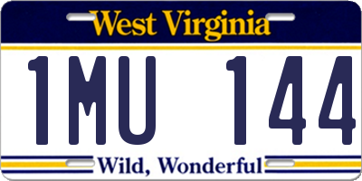 WV license plate 1MU144