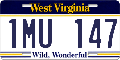 WV license plate 1MU147