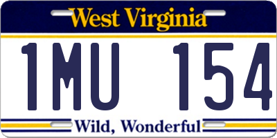 WV license plate 1MU154