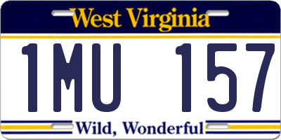 WV license plate 1MU157