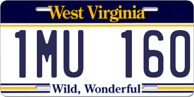 WV license plate 1MU160