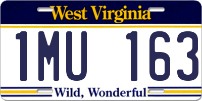WV license plate 1MU163