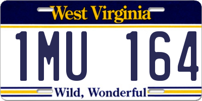 WV license plate 1MU164