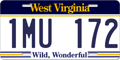 WV license plate 1MU172