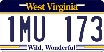 WV license plate 1MU173