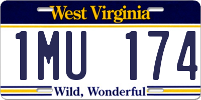 WV license plate 1MU174