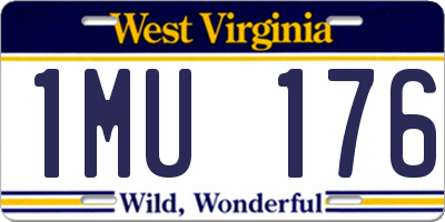 WV license plate 1MU176