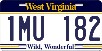 WV license plate 1MU182