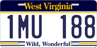 WV license plate 1MU188