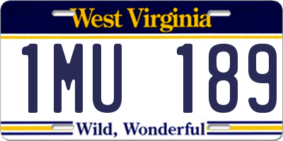 WV license plate 1MU189