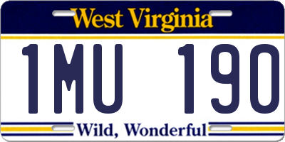WV license plate 1MU190