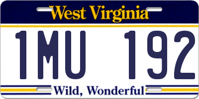 WV license plate 1MU192