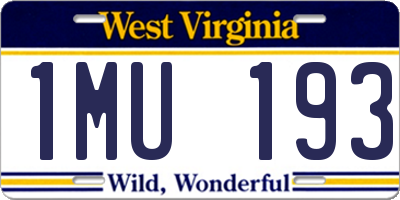 WV license plate 1MU193