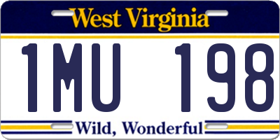 WV license plate 1MU198