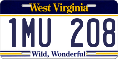 WV license plate 1MU208