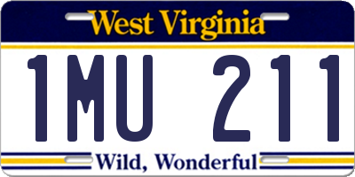 WV license plate 1MU211