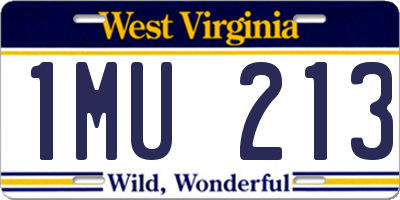 WV license plate 1MU213
