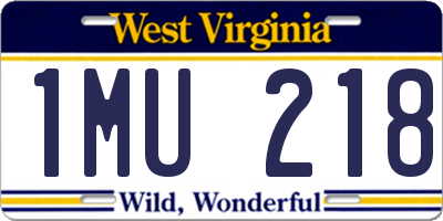 WV license plate 1MU218