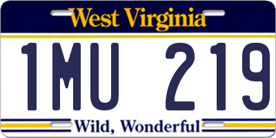 WV license plate 1MU219