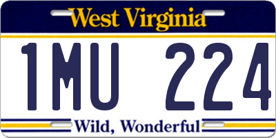 WV license plate 1MU224