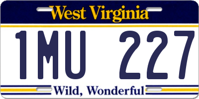 WV license plate 1MU227