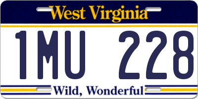 WV license plate 1MU228