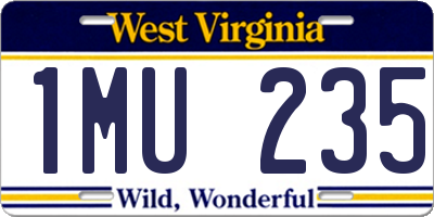 WV license plate 1MU235