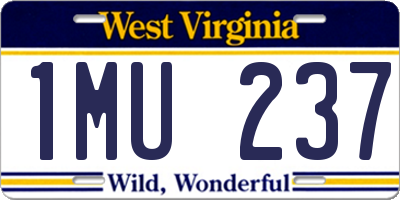 WV license plate 1MU237
