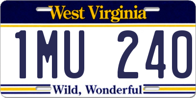 WV license plate 1MU240