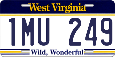 WV license plate 1MU249